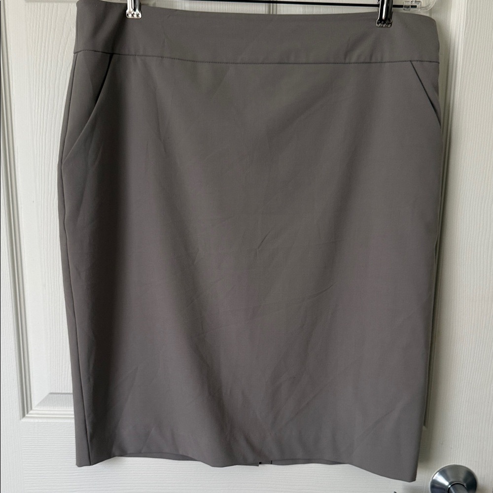 Eileen Fisher Taupe Gray Pencil Skirt.
